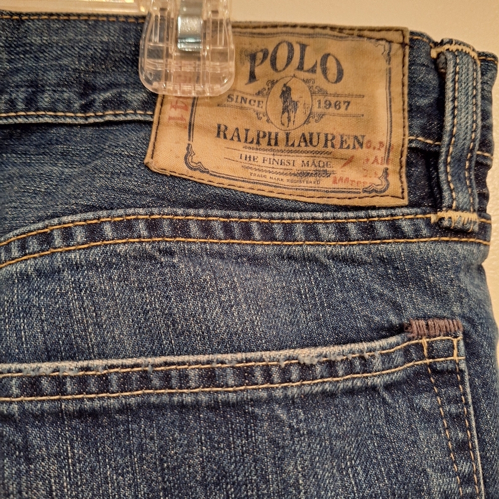 Polo Ralph Lauren Jeans Mens 38x32(35x32 Tag) Blue Denim Pants Slim Fit Straight